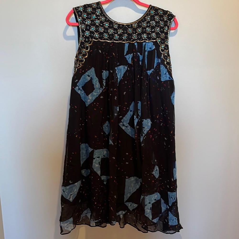 Moulinette Souliers Anthropologie beaded flowy dress